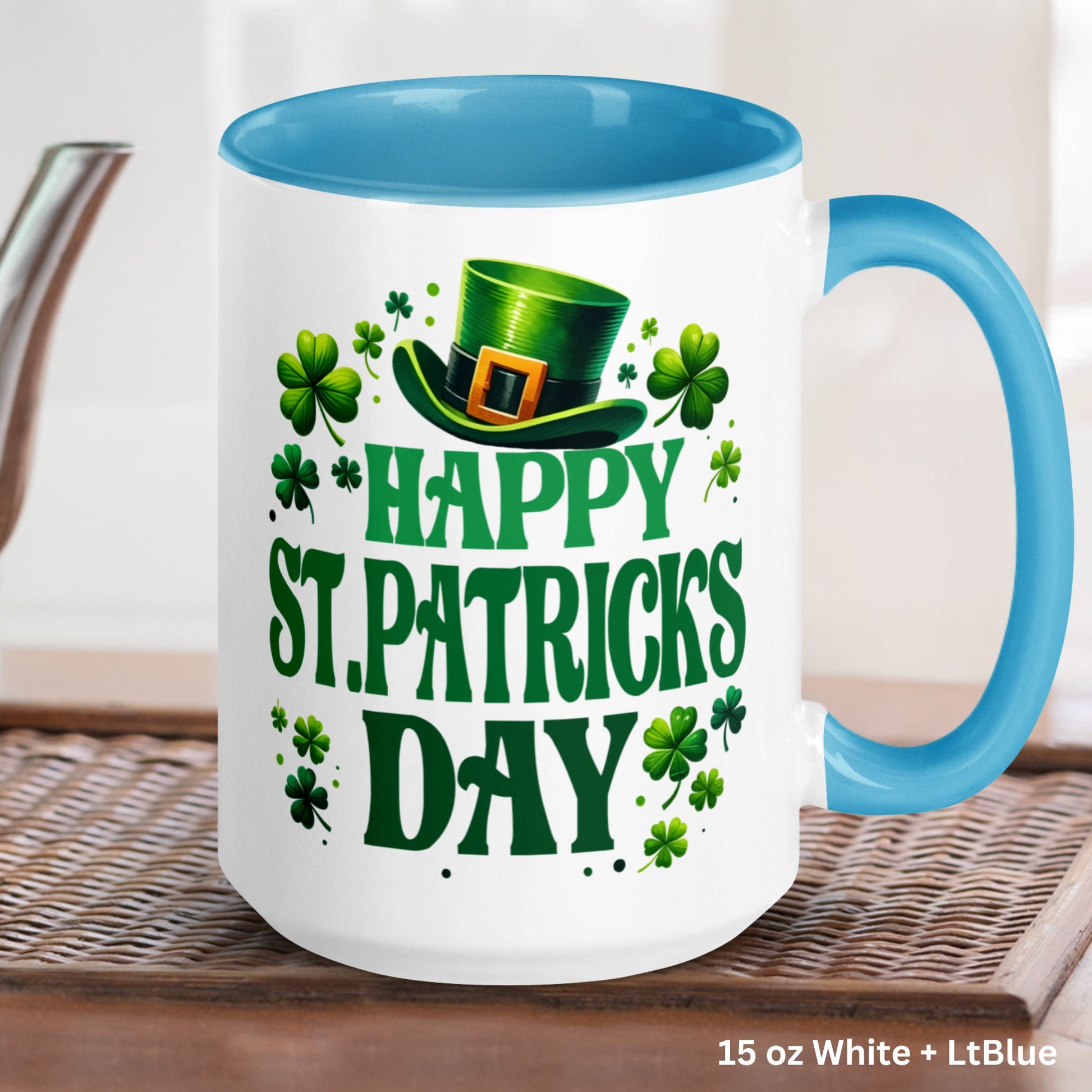 Happy St Patricks Day Mug, Saint Patrick's Day Gift, Irish Coffee Mug, Shamrock Clover Hat Mug - Zehnaria - MORE HOLIDAYS & SEASONS - Mugs