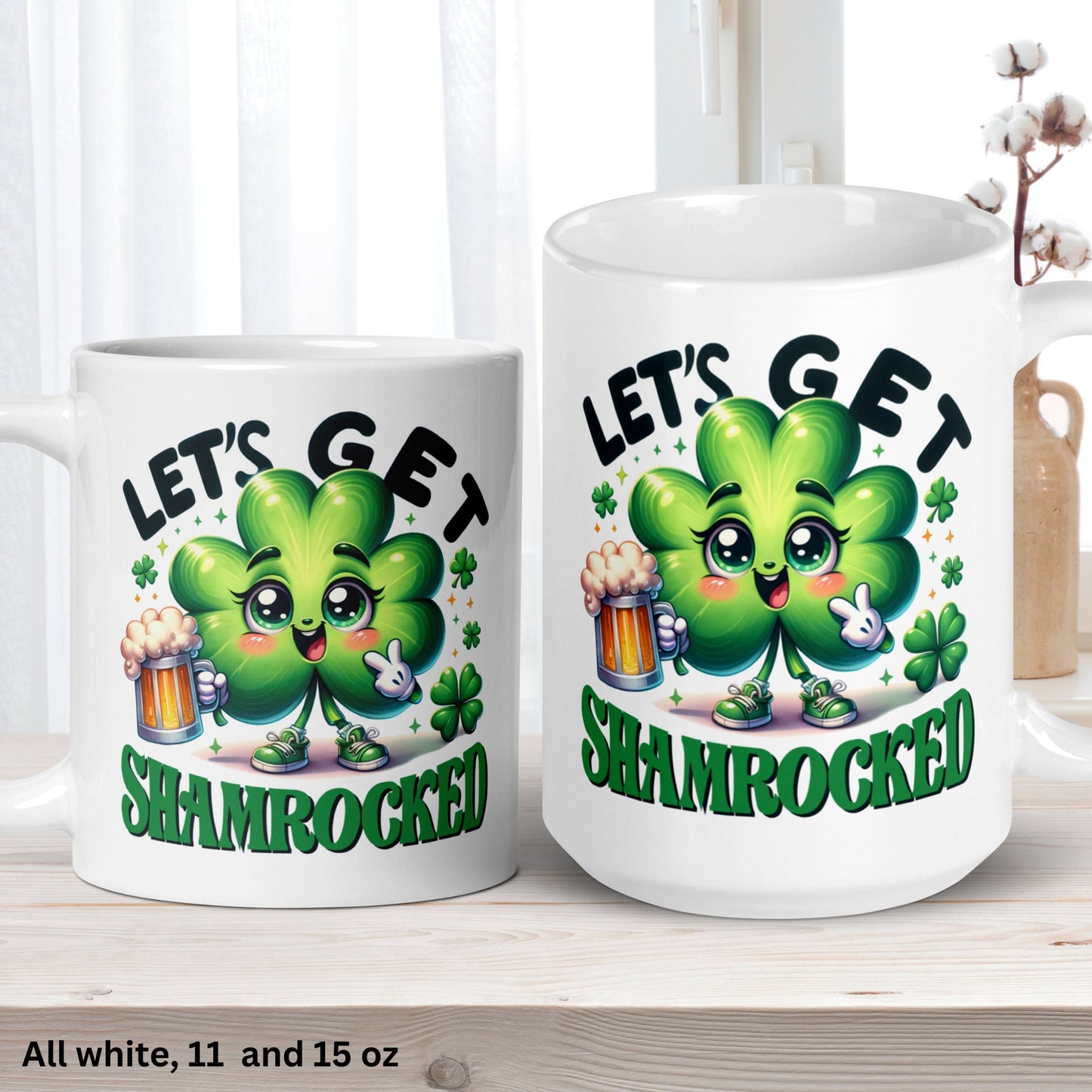 St Patricks Day Mug, Funny Coffee Mug, Saint Patrick's Day Gifts, Funny Mug, Shamrock Clover, Lets Get Shamrocked, Saint Patrick Day, 1440 - Zehnaria - MORE HOLIDAYS & SEASONS - Mugs