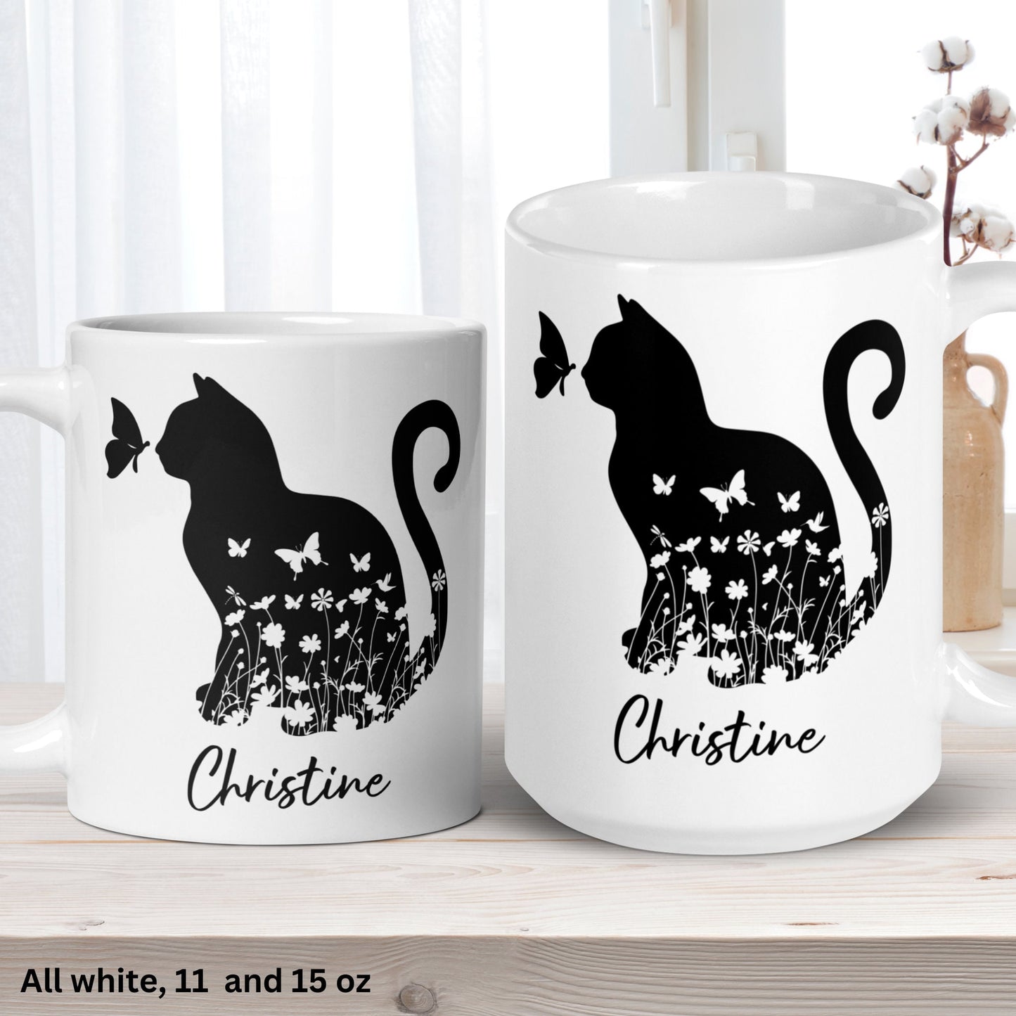 Cat Gifts, Personalized Cat Mug,Custom Cat Mug, Cat Mom Mug, Cat Lover Gift - Zehnaria - FAMILY & FRIENDS - Mugs