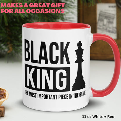 Black King Mug, Most Powerful Piece In The Game, Dad Mug, African American Man Gift - Zehnaria - CULTURAL - Mugs