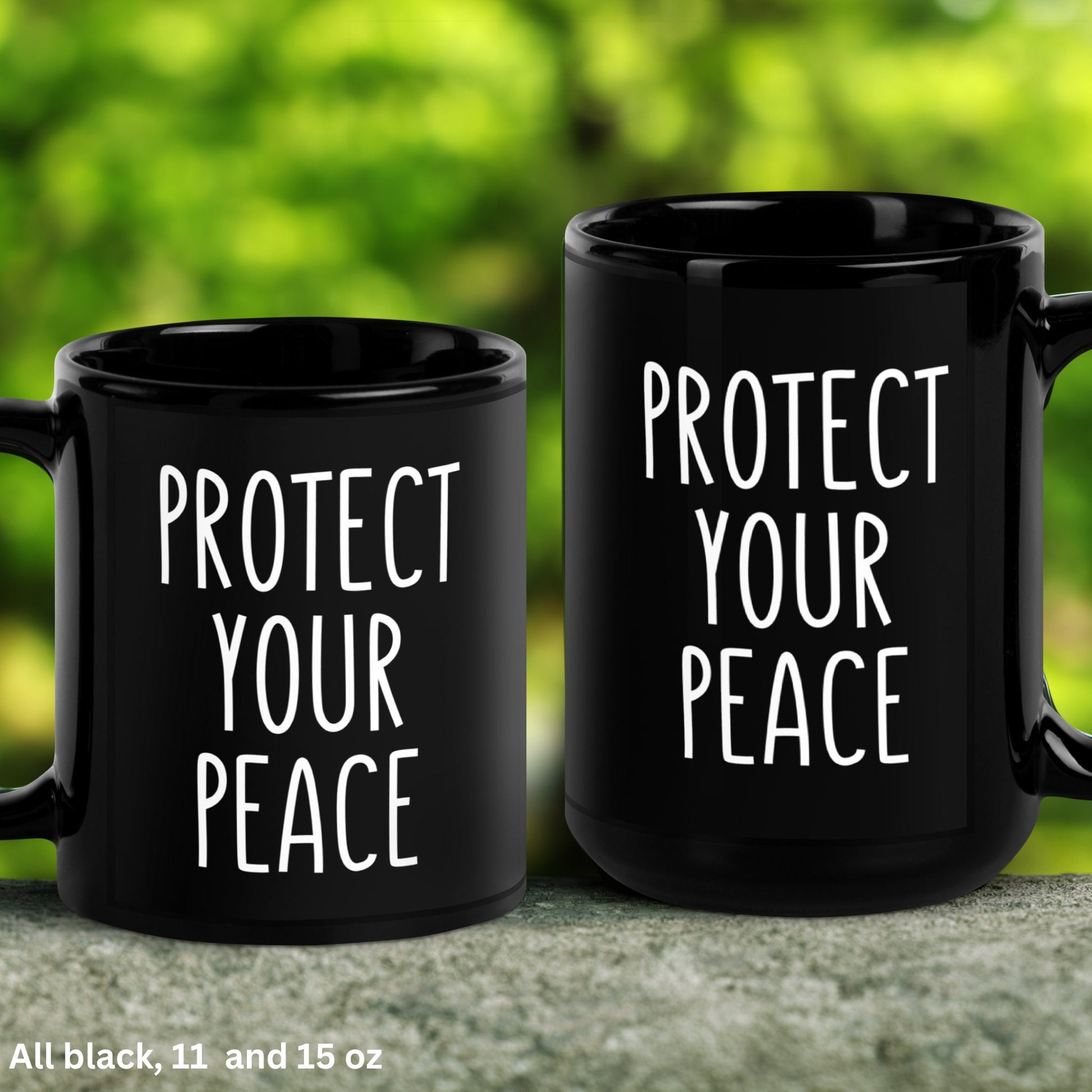 Protect Your Peace, Yoga Mug, Inspirational Mug, Meditation Coffee Mug - Zehnaria - FUNNY HUMOR - Mugs