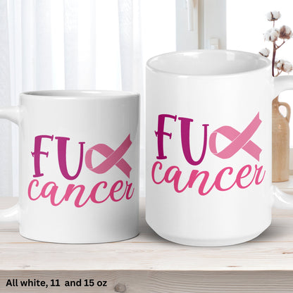 Fuck Cancer Mug, Cancer Care Package, Breast Cancer Gifts, Cancer Survivor Gift - Zehnaria - INSPIRE & MOTIVE - Mugs