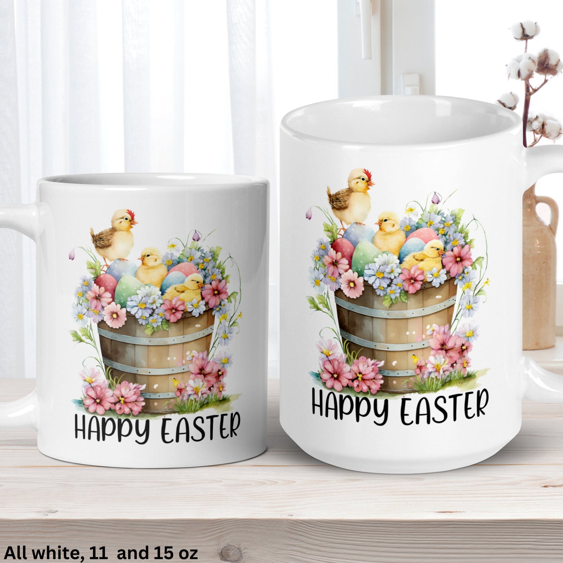 Easter Basket Mug, Personalized Easter Mug, Easter Gifts, Easter Coffee Mug - Zehnaria - MORE HOLIDAYS & SEASONS - Mugs