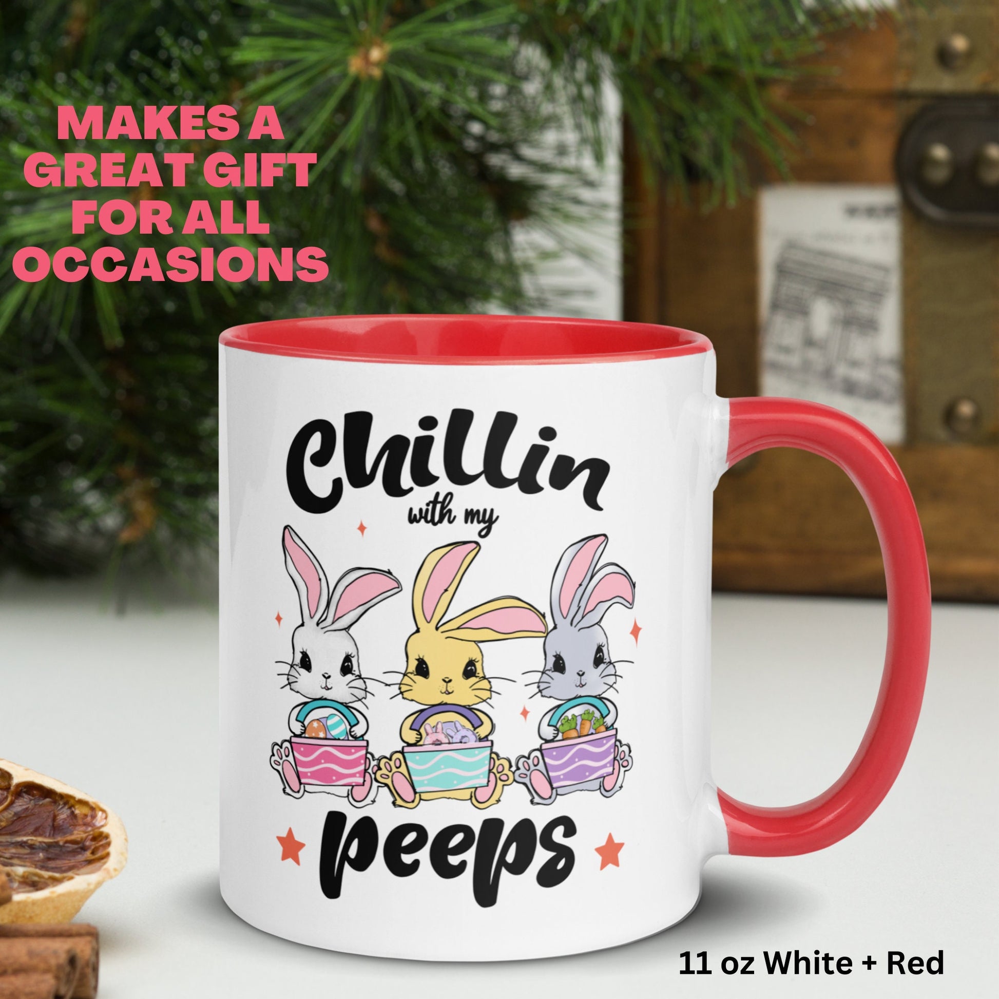 Peeps Mug, Easter Mug, Chillin With My Peeps, Easter Bunny Coffee Mug - Zehnaria - MORE HOLIDAYS & SEASONS - Mugs