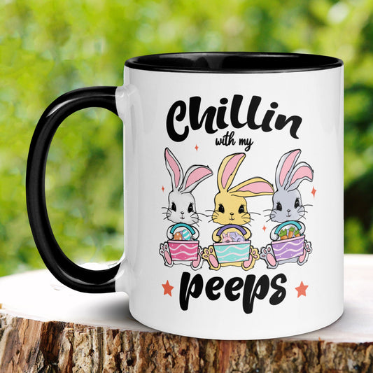 Peeps Mug, Easter Mug, Chillin With My Peeps, Easter Bunny Coffee Mug - Zehnaria - MORE HOLIDAYS & SEASONS - Mugs