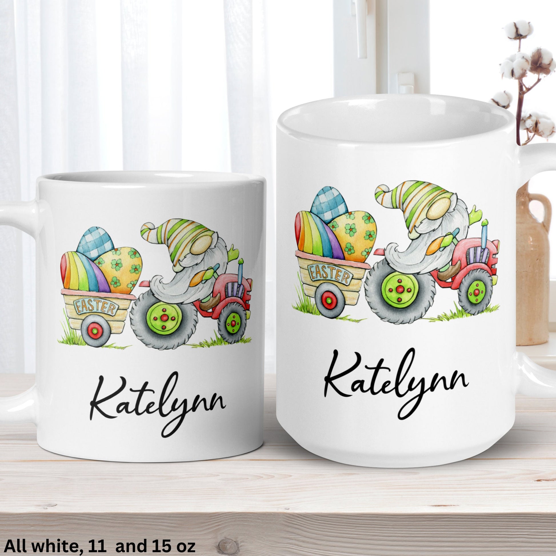 Easter Gnome Mug, Personalized Gnome Mug, Gnome Coffee Mug, Easter Gnomes - Zehnaria - MORE HOLIDAYS & SEASONS - Mugs