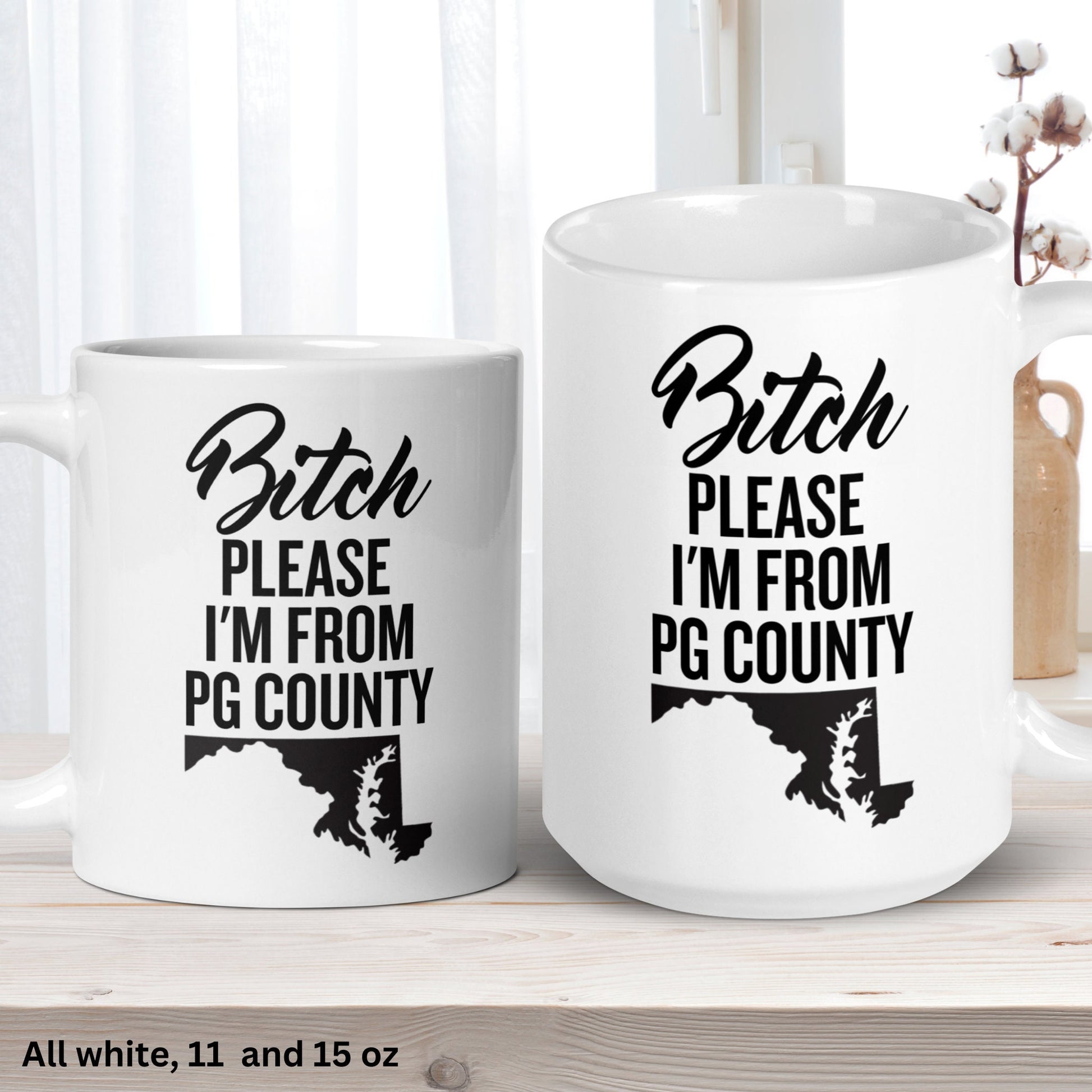 Bitch Please I'm From PG County Mug, Prince George's County, Funny Coffee Mug, Funny Gifts - Zehnaria - FUNNY HUMOR - Mugs