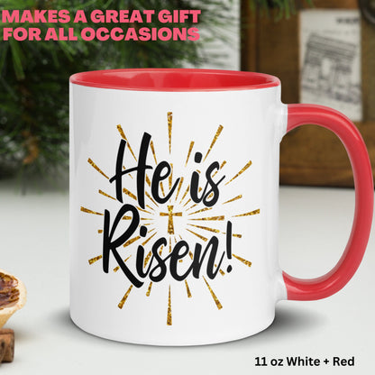 Christian Gifts, Christian Mug, He Is Risen, Easter Mugs - Zehnaria - MORE HOLIDAYS & SEASONS - Mugs