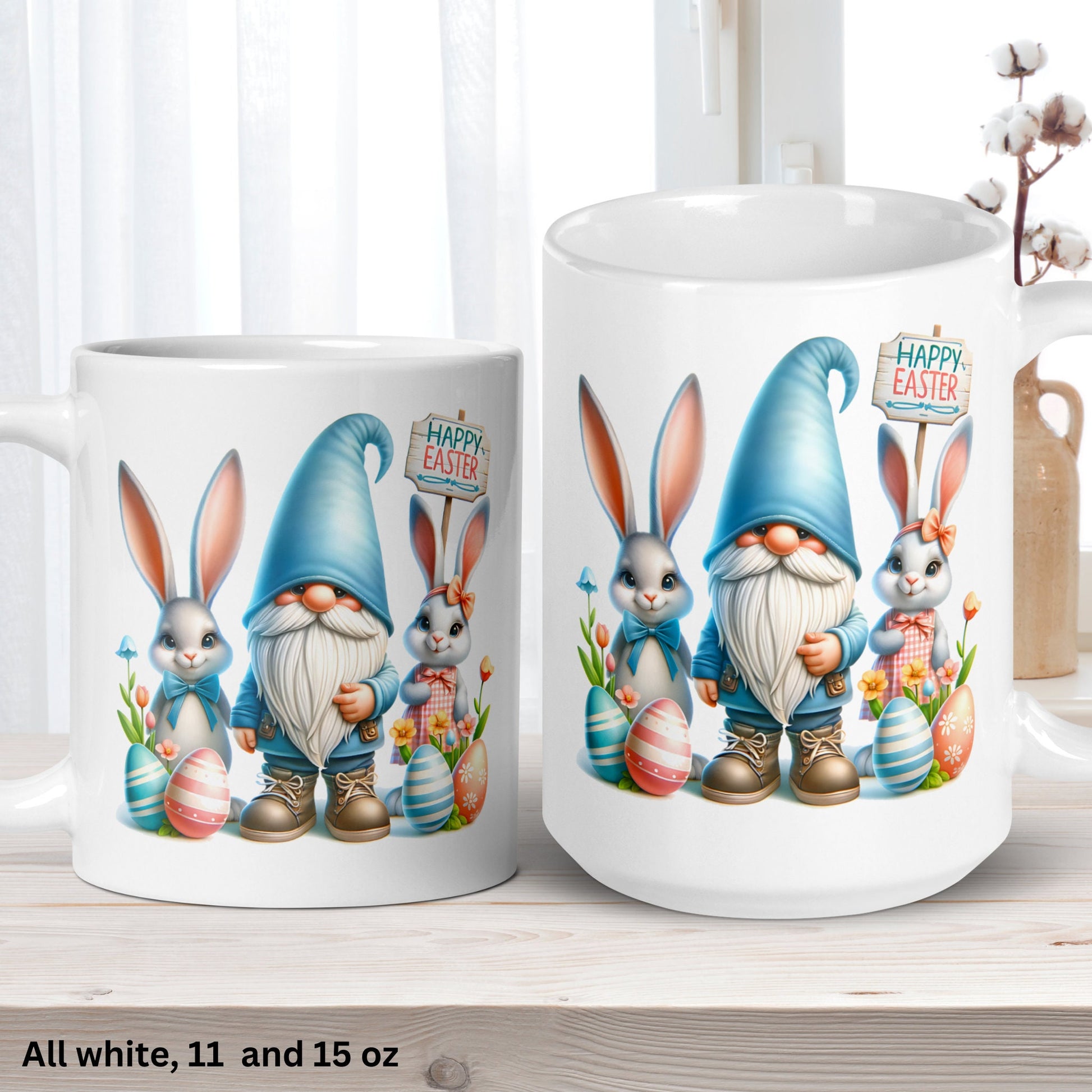 Easter Gifts, Easter Mug, Gnome Coffee Mug, Easter Bunny Mug, Garden Gnomes, Easter Gnomes, Happy Easter, Gnome Cup, Gnome Gifts, 1457 - Zehnaria - MORE HOLIDAYS & SEASONS - Mugs