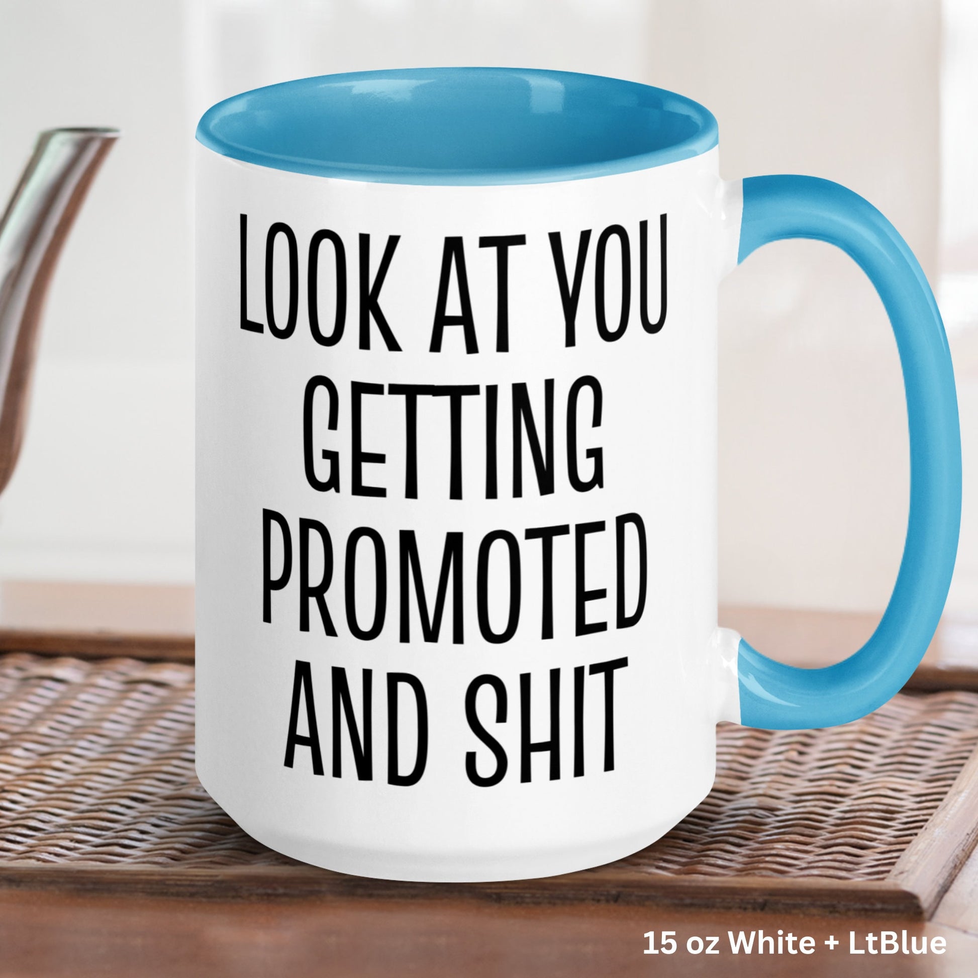 Job Promotion Mug, Promotion Gift, Look At You Getting Promoted & Shit, New Job Gift - Zehnaria - OFFICE & WORK - Mugs