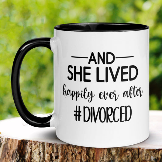 Divorce Mug, She Lived Happily Ever After, Divorcee Party Gift, Breakup Gift - Zehnaria - DIVORCE - Mugs