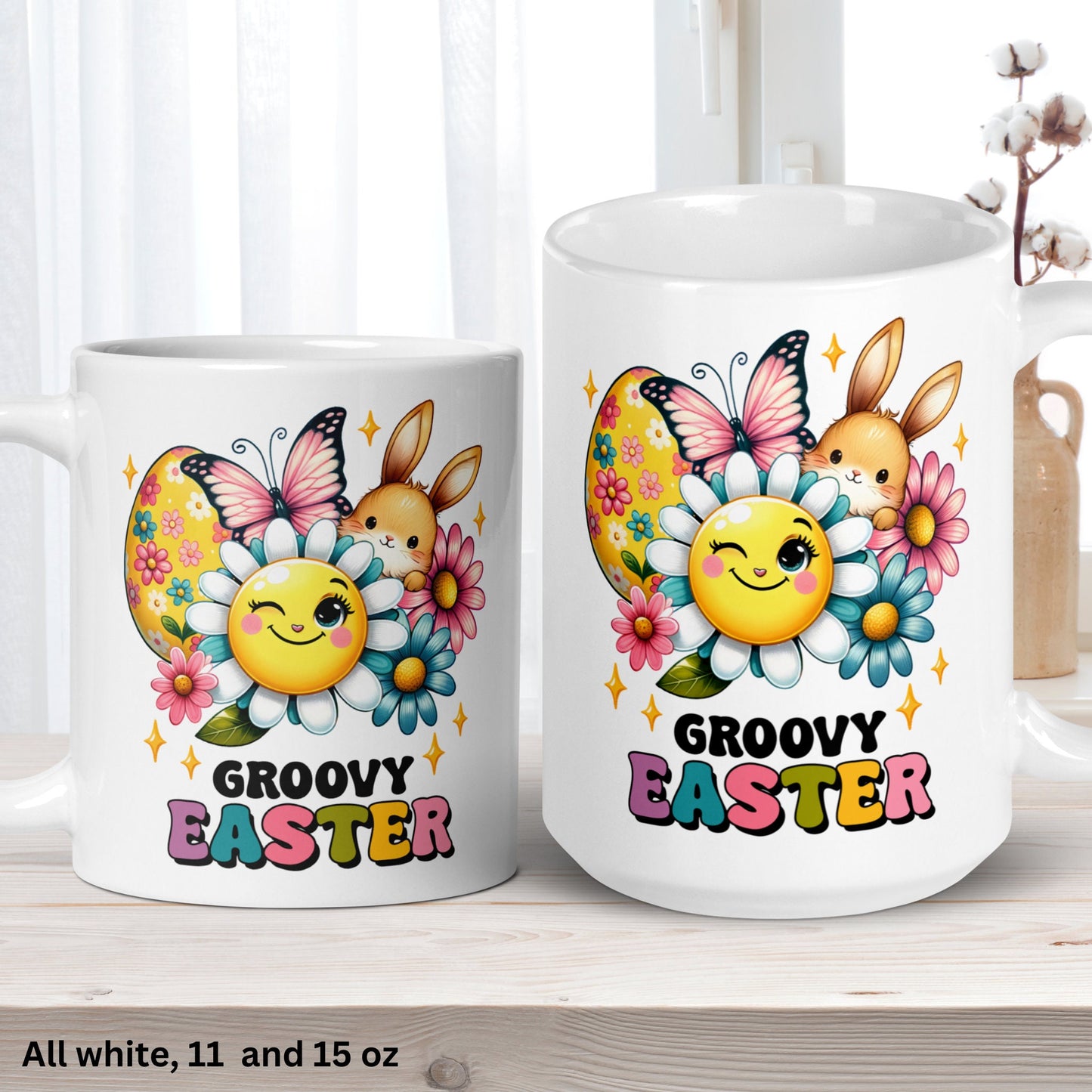 Happy Easter Mug, Easter Gifts, Retro Groovy Easter Mug, Easter Coffee Mug, Easter Bunny, Easter Gift Ideas & Decor, Easter Basket, 1471 - Zehnaria - MORE HOLIDAYS & SEASONS - Mugs