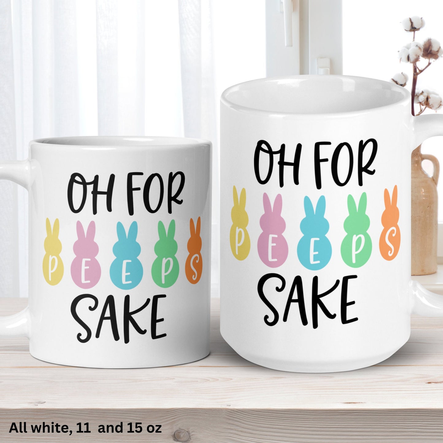 Oh For Peeps Sake, Easter Gifts, Easter Bunny Coffee Mug, Funny Gifts - Zehnaria - MORE HOLIDAYS & SEASONS - Mugs