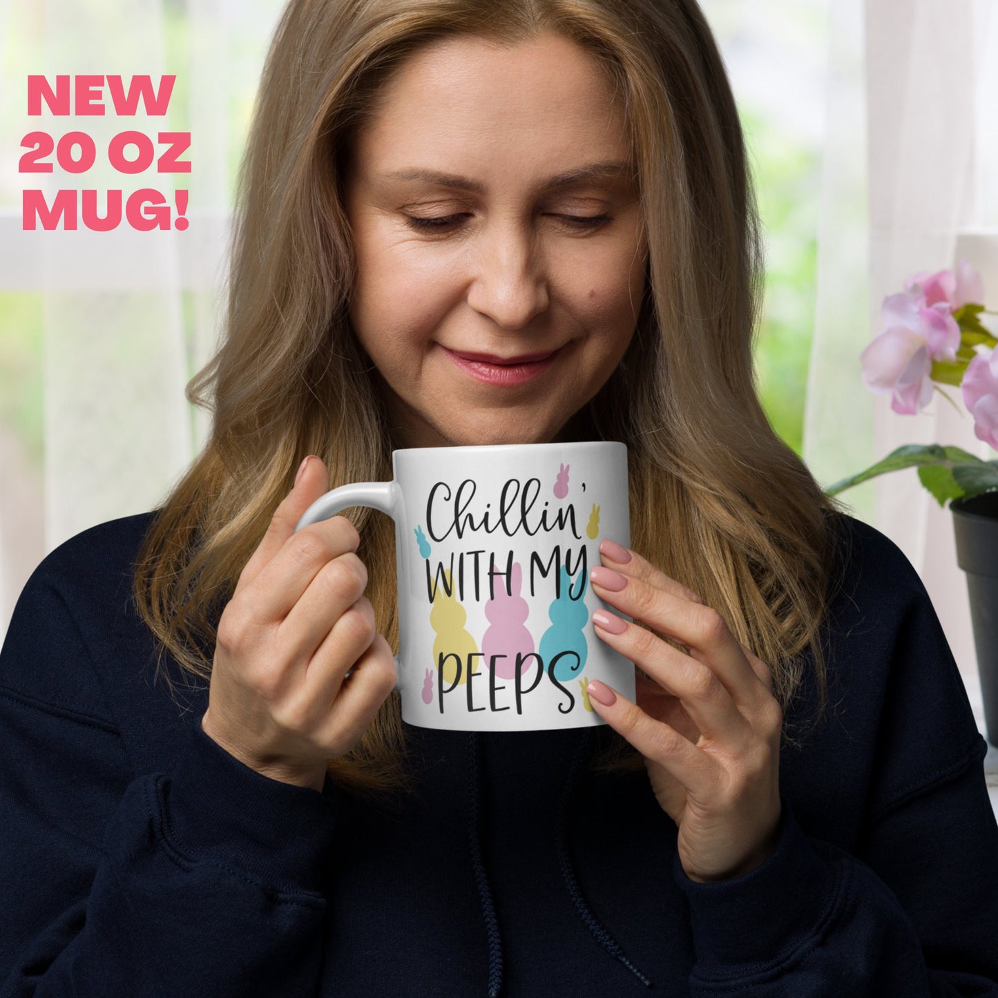 Chillin With My Peeps, Easter Gifts, Easter Bunny Coffee Mug, Funny Gifts, Easter Tea Cup, Happy Easter Gift, Bunny Mug, Kids Mug, 1464 - Zehnaria - MORE HOLIDAYS & SEASONS - Mugs