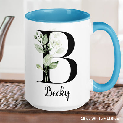 Personalized Gift, Name Mug, Initial Mug, Single Letter Mug - Zehnaria - ALL PERSONALIZED - Mugs