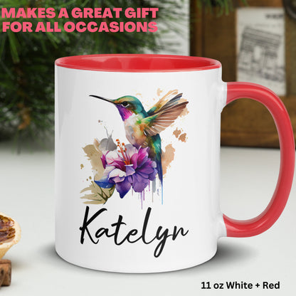 Personalized Hummingbird Mug, Bird Mug, Personalized Gift, Orchid Mug - Zehnaria - PETS & ANIMALS - Mugs