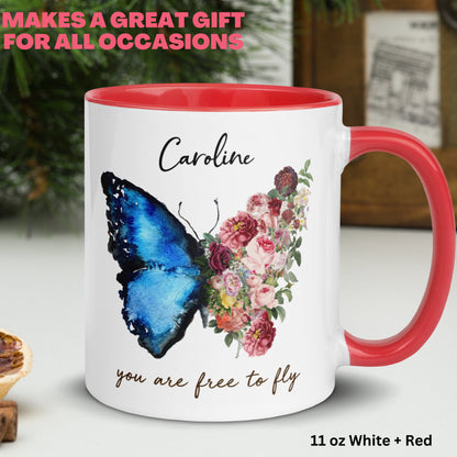 Personalized Butterfly Mug, Custom Mug, Name Mug, Butterfly Coffee Mug - Zehnaria - PETS & ANIMALS - Mugs