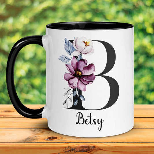 Monogram Name Mug, Personalized Gift, Initial Letter Mug, Mothers Day Gifts - Zehnaria - ALL PERSONALIZED - Mugs