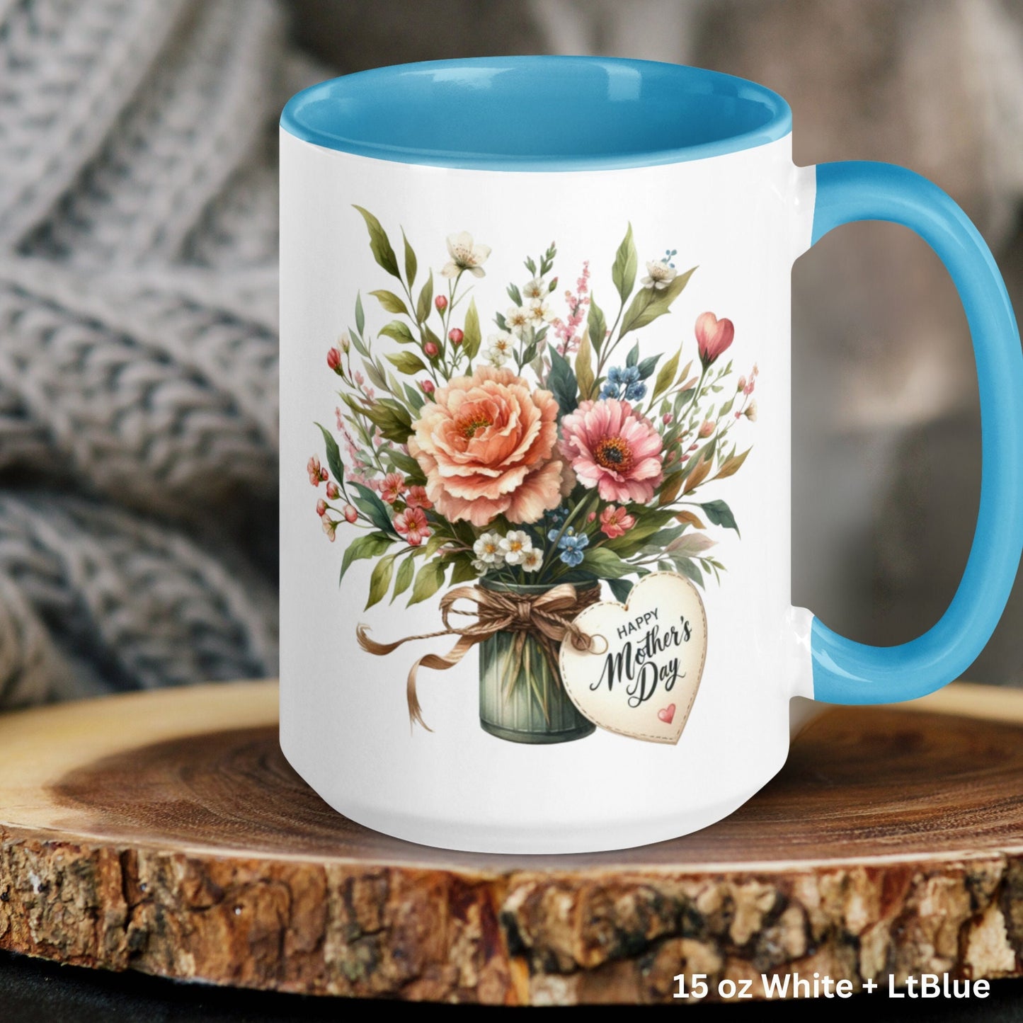 Happy Mothers Day, Floral Bouquet, Mothers Day Gifts, Mom Coffee Mug - Zehnaria - MORE HOLIDAYS & SEASONS - Mugs