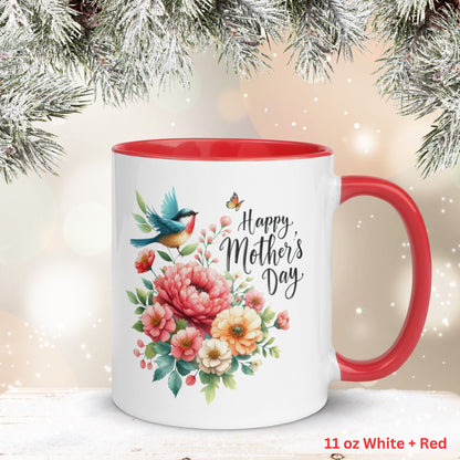 Happy Mothers Day, Floral Mug, Mothers Day Gifts, Mom Coffee Mug - Zehnaria - MORE HOLIDAYS & SEASONS - Mugs