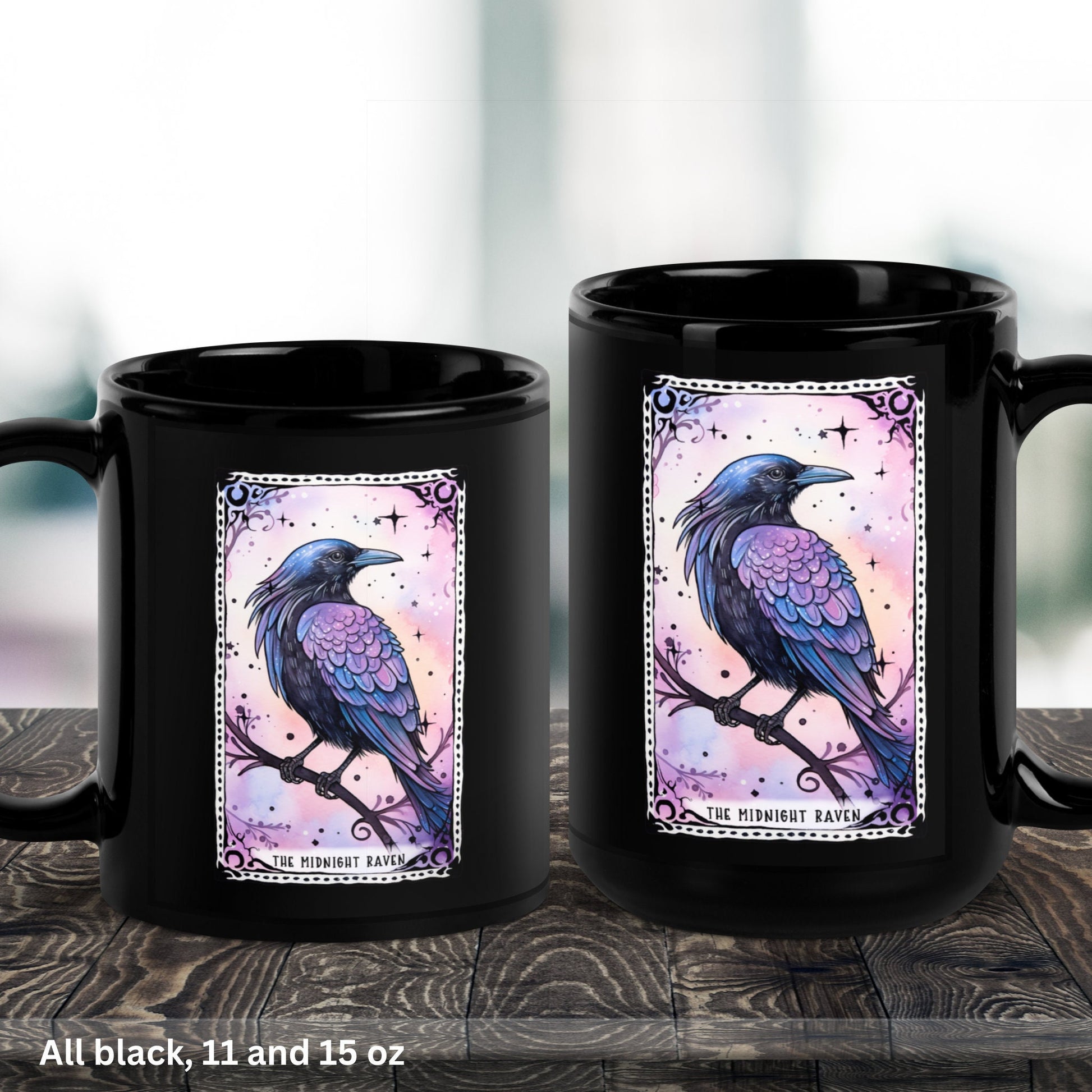 Gothic Raven Tarot Card Mug, Crow Coffee Mug, Witchy Mug, Halloween Gifts - Zehnaria - MYSTICAL - Mugs