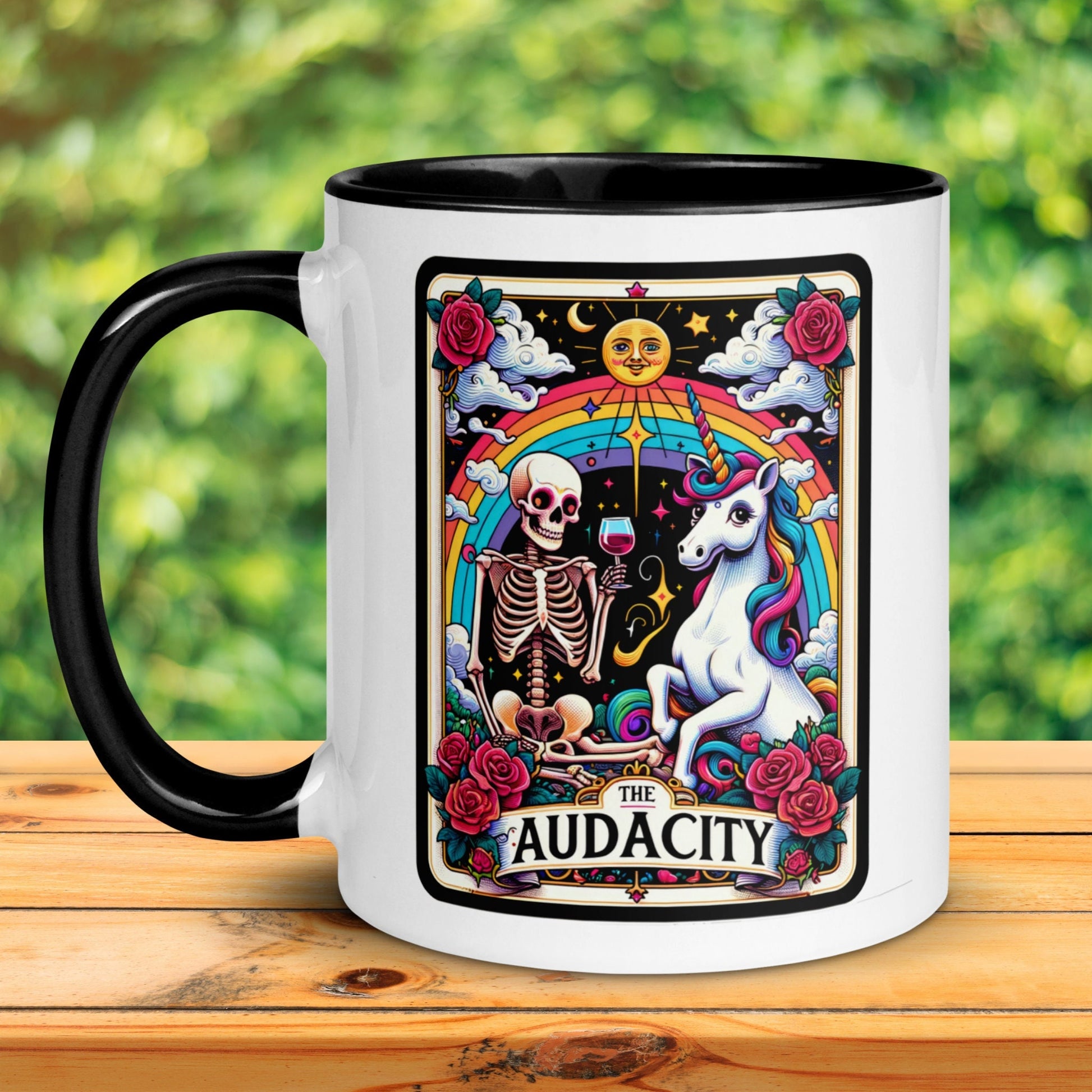 The Audacity Tarot Card, Occult Skeleton Coffee Mug, Witchy Mug, Gothic Witch Gifts - Zehnaria - MYSTICAL - Mugs