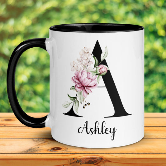 Personalized Gift, Custom Name Mug, Monogram Initial Letter Mug, Mothers Day Gifts - Zehnaria - ALL PERSONALIZED - Mugs