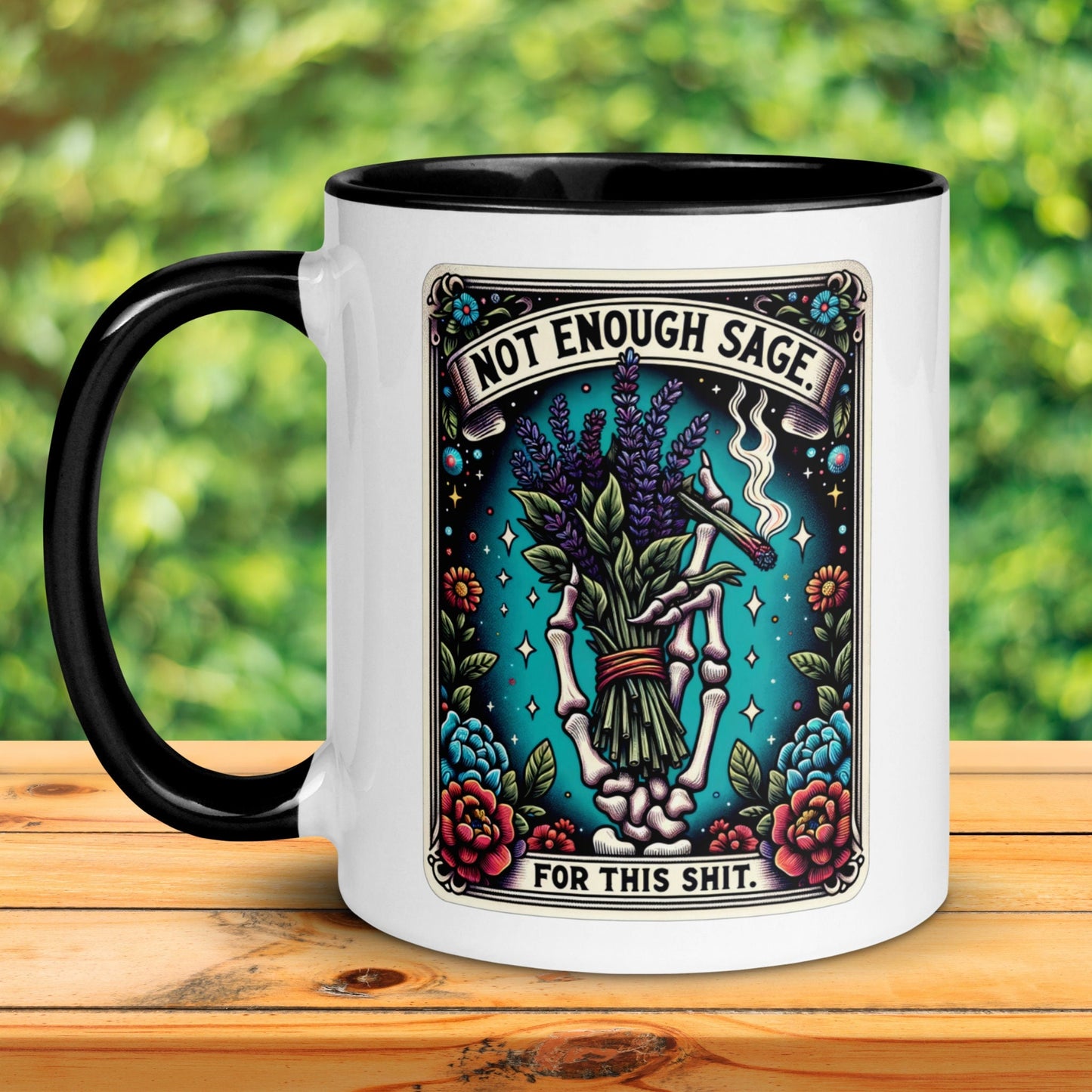 Not Enough Sage For This Shit, Tarot Card Mug, Funny Coffee Mug, Skeleton Mug - Zehnaria - MYSTICAL - Mugs