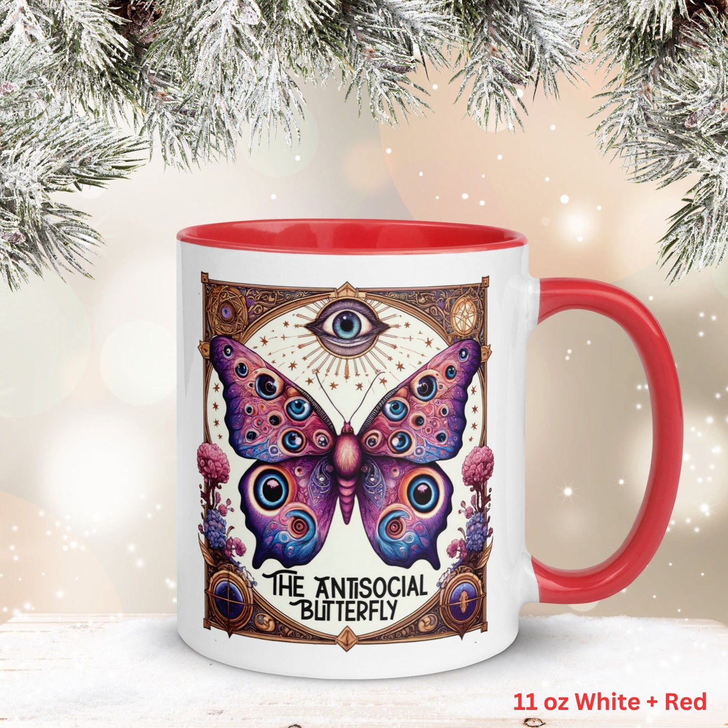 The Antisocial Butterfly Tarot Card, Skeleton Coffee Mug, Funny Witchy Mug, Halloween Gifts - Zehnaria - MYSTICAL - Mugs