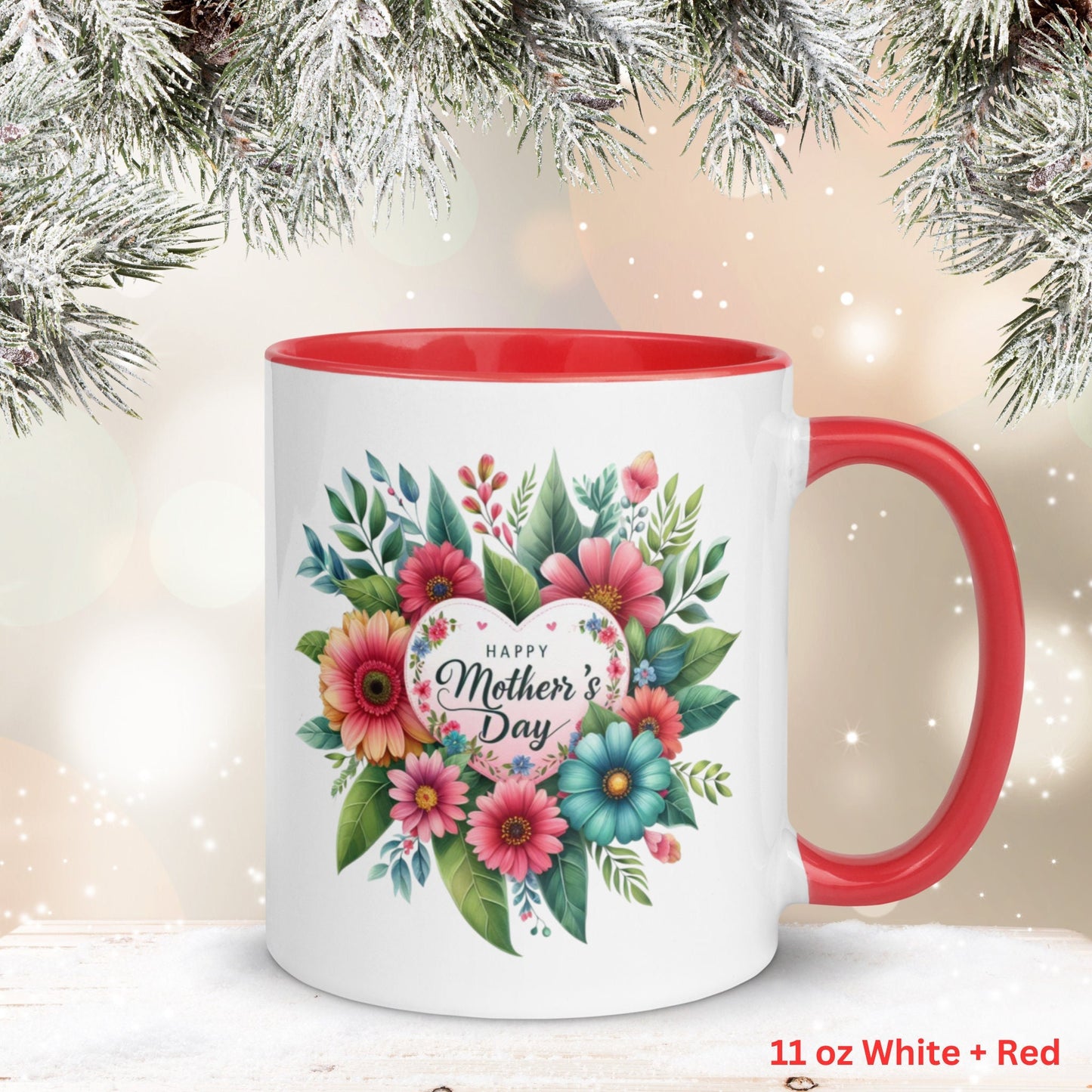 Happy Mothers Day, Floral Mug, Mothers Day Gifts, Mom Coffee Mug - Zehnaria - MORE HOLIDAYS & SEASONS - Mugs