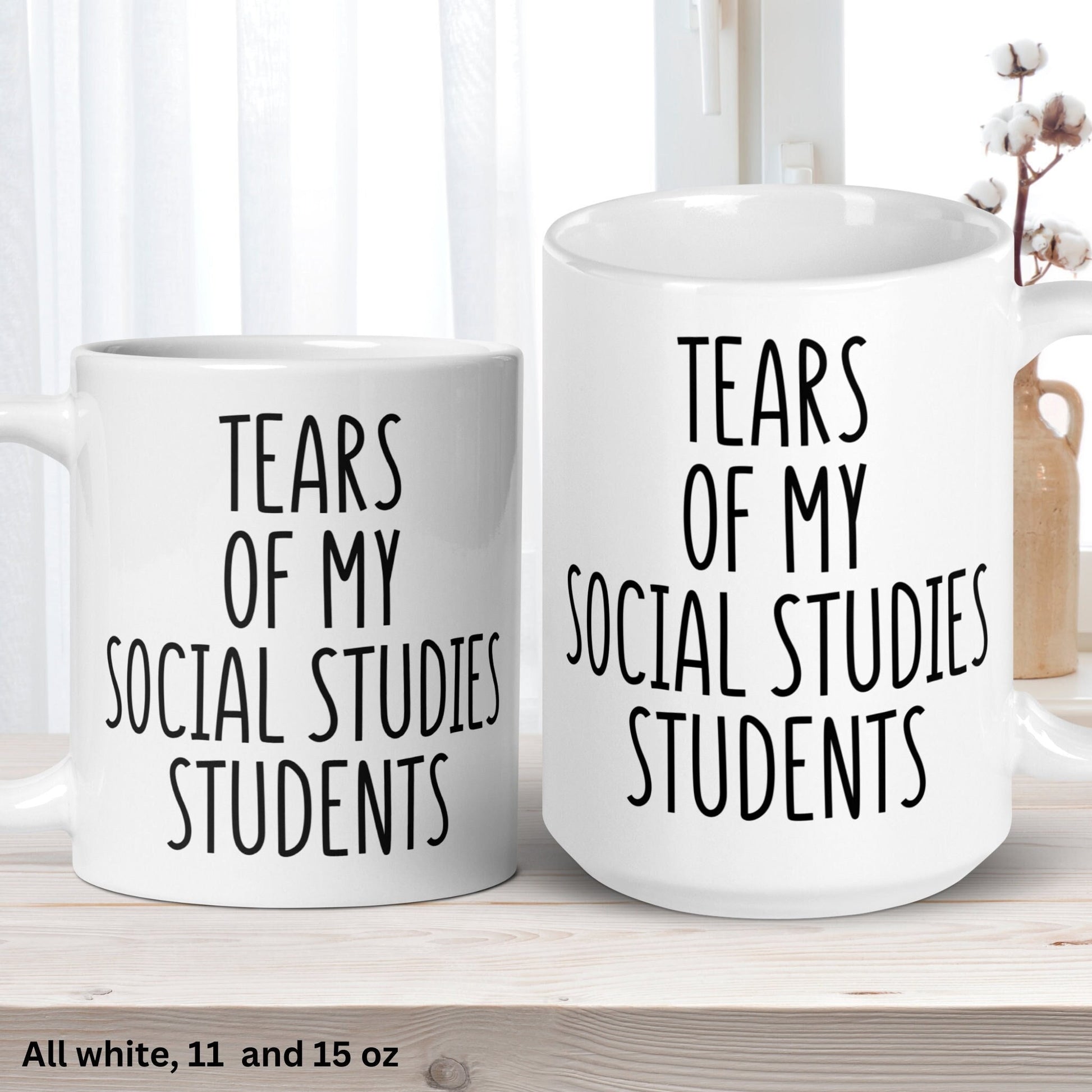 Social Studies Teacher Mug, Teacher Coffee Mug, Teacher Gifts, Tears of My Social Studies Students - Zehnaria - FUNNY HUMOR - Mugs