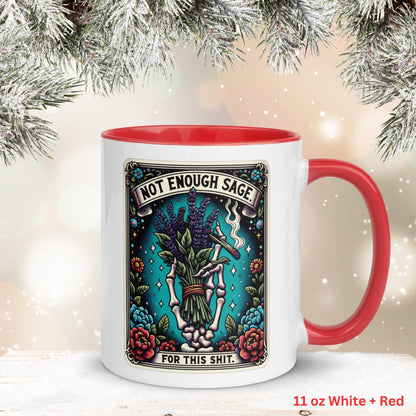 Not Enough Sage For This Shit, Tarot Card Mug, Funny Coffee Mug, Skeleton Mug - Zehnaria - MYSTICAL - Mugs