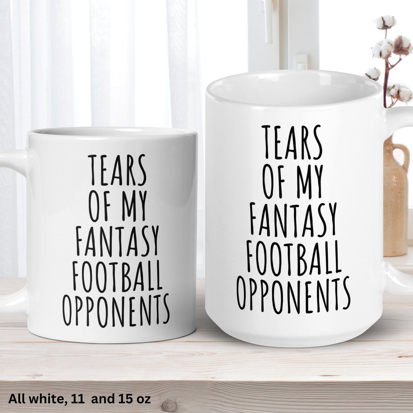 Fantasy Football Mug, Tears of My Fantasy Football Opponents, Fantasy Football Gifts, Funny Football Coffee Mug - Zehnaria - HOBBIES & TRAVEL - Mugs