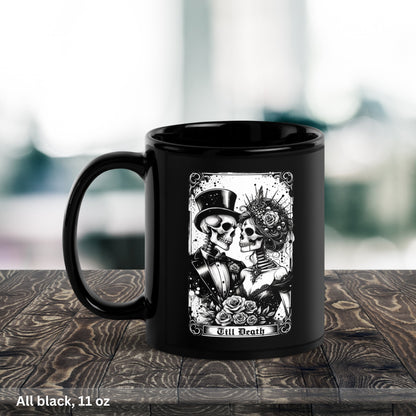 Till Death Gothic Wedding Tarot Card, Occult Skeleton Coffee Mug, Witchy Mug, Halloween Gifts - Zehnaria - MYSTICAL - Mugs