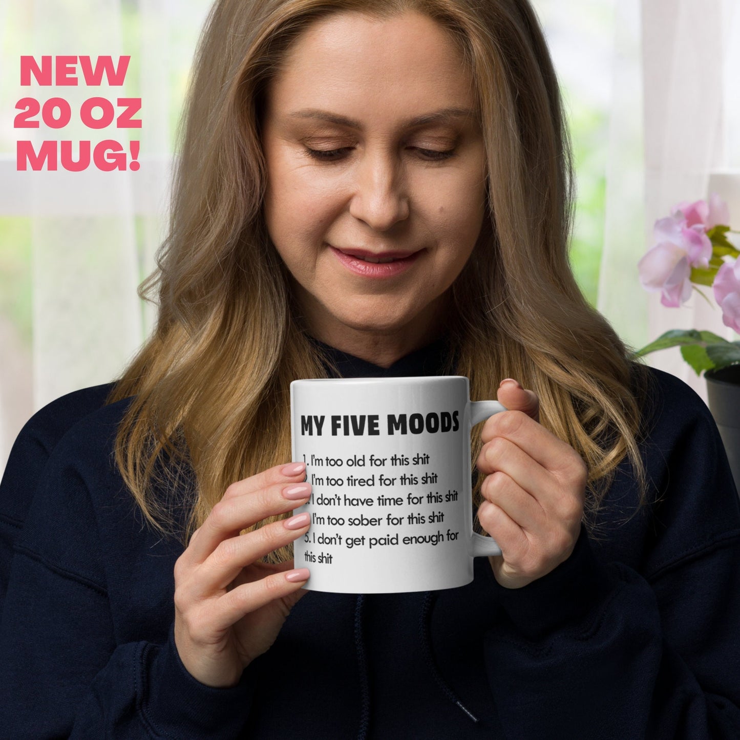 Funny Coffee Mug, My Five Moods, Sarcastic Mug, Personalized Gift - Zehnaria - FUNNY HUMOR - Mugs