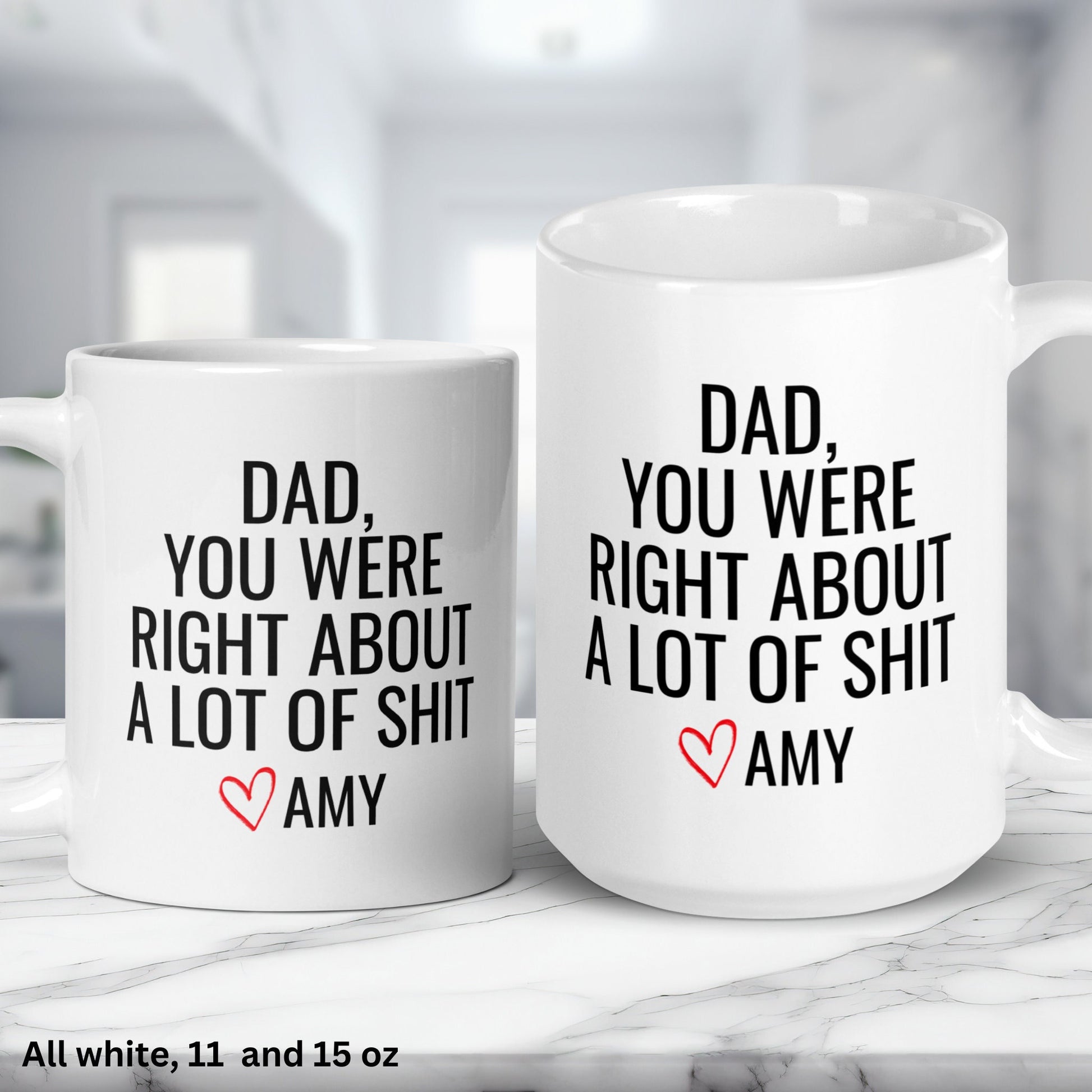 Dad You Were Right, Personalized Gift, Fathers Day Gifts, Custom Dad Mug - Zehnaria - ALL PERSONALIZED - Mugs