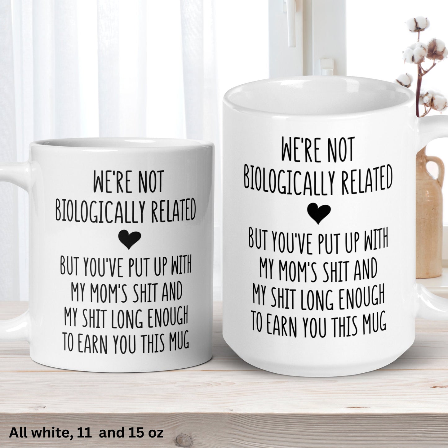 We're Not Biologically Related, Personalized Bonus Dad Mug, Custom Mug for Step Dad, Fathers Day Mug - Zehnaria - FAMILY & FRIENDS - Mugs