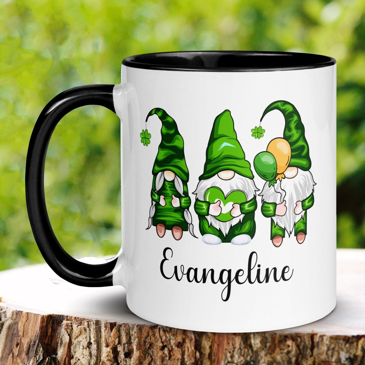 Garden Gnome Mug, Personalized Gift, St Patricks Day Gifts, Name Mug - Zehnaria - MORE HOLIDAYS & SEASONS - Mugs