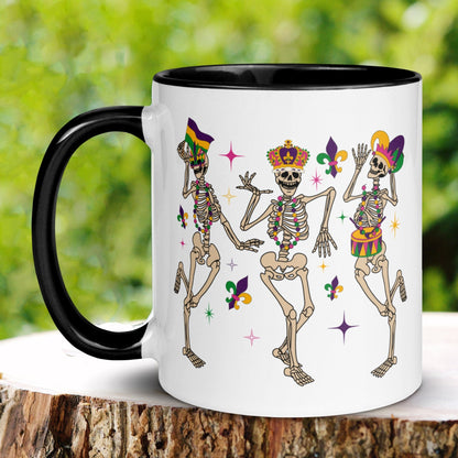 Mardi Gras Mug, Dancing Skeletons, Mardi Gras Skeleton, Mardi Gras Gifts - Zehnaria - MORE HOLIDAYS & SEASONS - Mugs