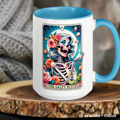 The Salty Bitch Tarot Card, Tarot Cards Gift, Skeleton Tarot, Funny Coffee Mug - Zehnaria - MYSTICAL - Mugs