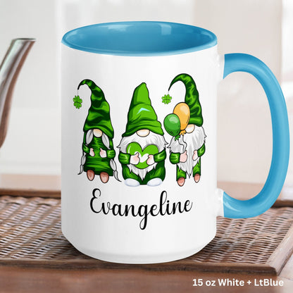 Garden Gnome Mug, Personalized Gift, St Patricks Day Gifts, Name Mug - Zehnaria - MORE HOLIDAYS & SEASONS - Mugs