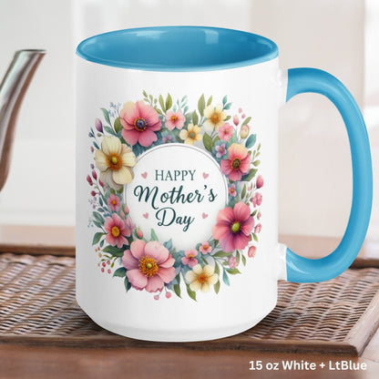 Happy Mothers Day, Floral Mug, Mothers Day Gifts, Mom Coffee Mug - Zehnaria - MORE HOLIDAYS & SEASONS - Mugs