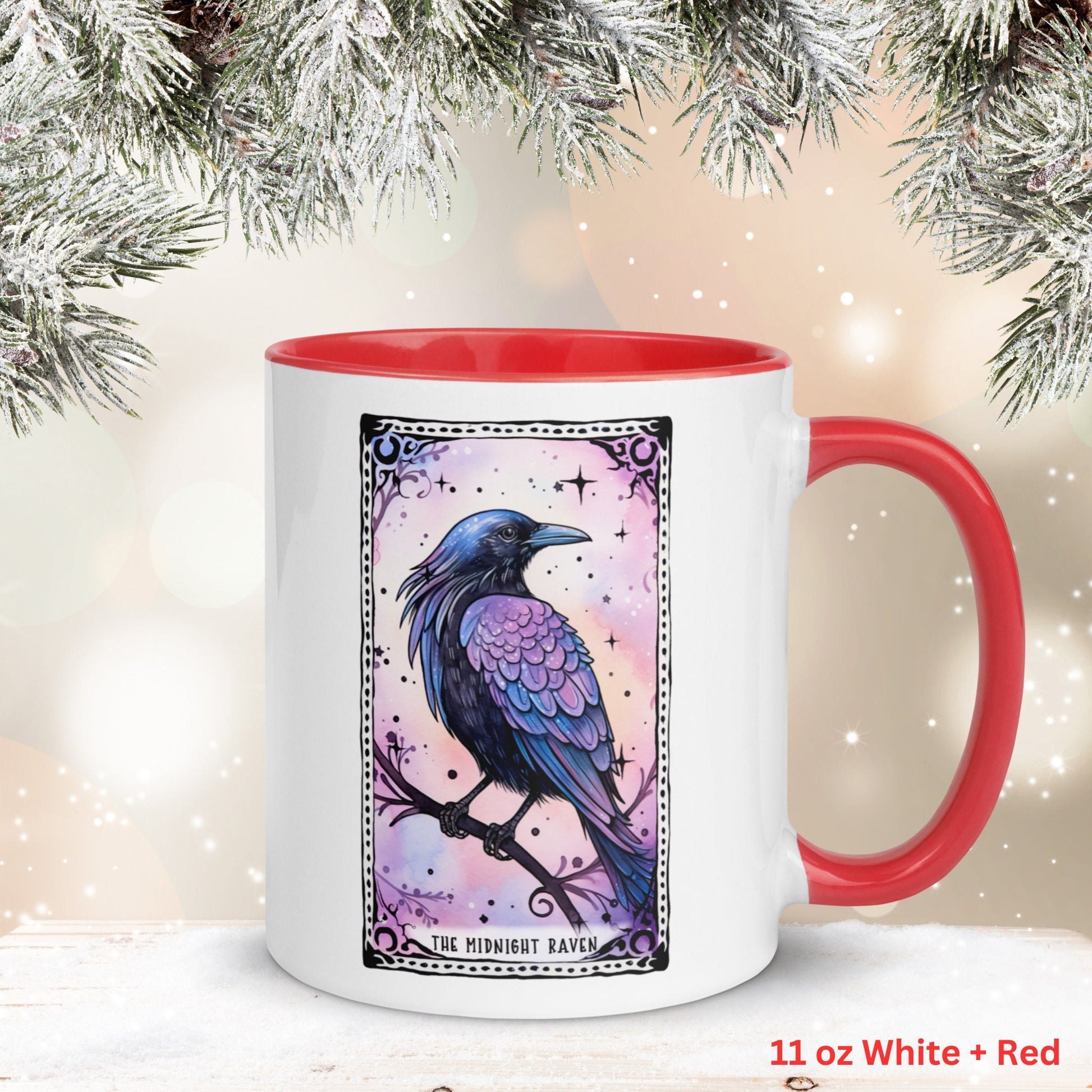 Gothic Raven Tarot Card Mug, Crow Coffee Mug, Witchy Mug, Halloween Gifts - Zehnaria - MYSTICAL - Mugs