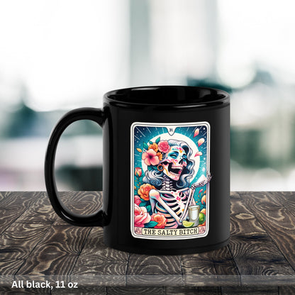 The Salty Bitch Tarot Card, Tarot Cards Gift, Skeleton Tarot, Funny Coffee Mug - Zehnaria - MYSTICAL - Mugs