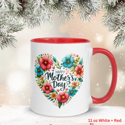 Happy Mothers Day, Floral Mug, Mothers Day Gifts, Mom Coffee Mug - Zehnaria - MORE HOLIDAYS & SEASONS - Mugs