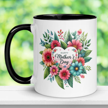 Happy Mothers Day, Floral Mug, Mothers Day Gifts, Mom Coffee Mug - Zehnaria - MORE HOLIDAYS & SEASONS - Mugs