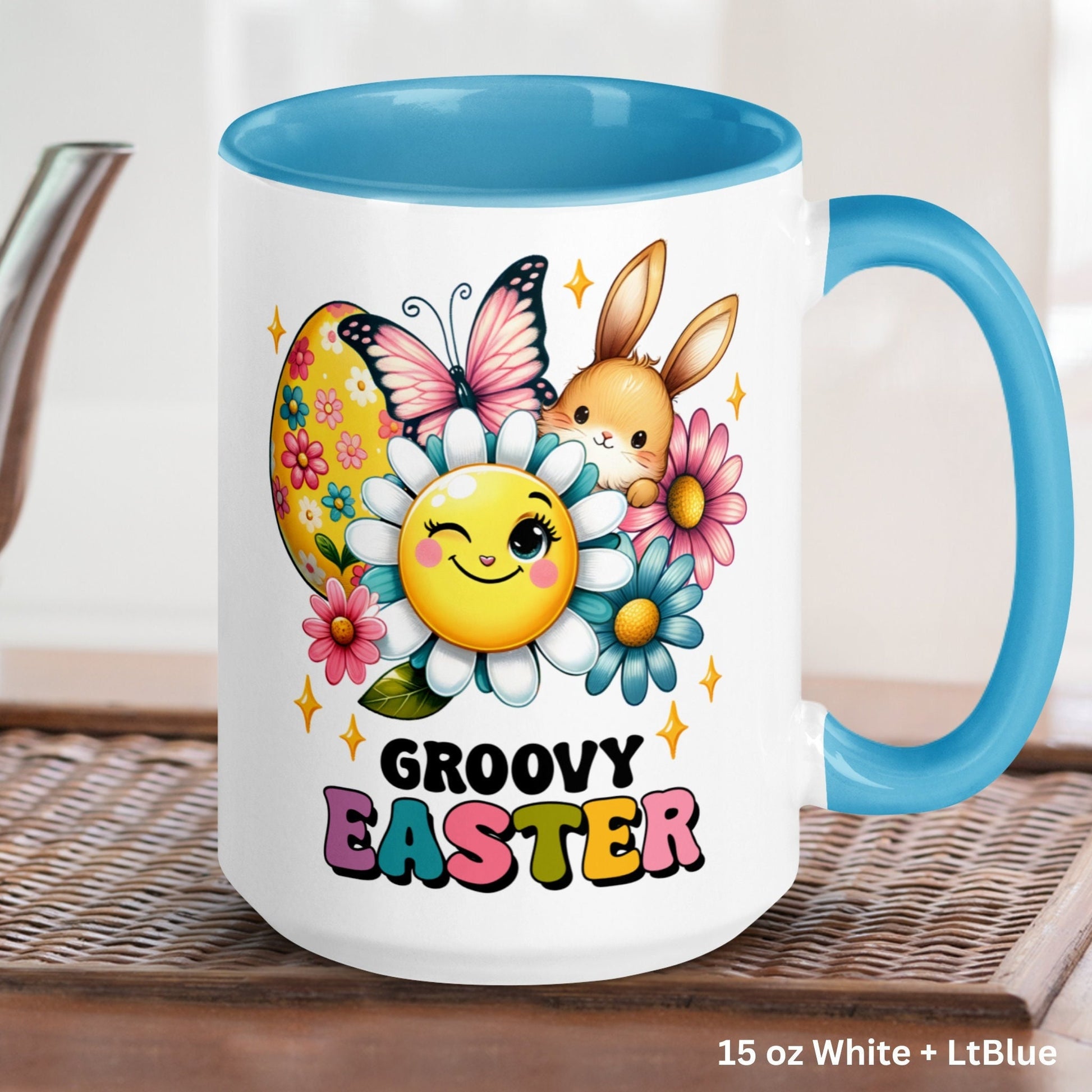 Happy Easter Mug, Easter Gifts, Retro Groovy Easter Mug, Easter Coffee Mug - Zehnaria - MORE HOLIDAYS & SEASONS - Mugs