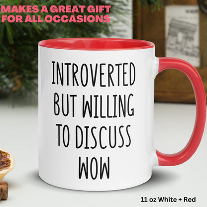 World Of Warcraft Gift, MMORPG WoW, Introverted Willing To Discuss WoW, Funny Coffee Mug - Zehnaria - - Mugs