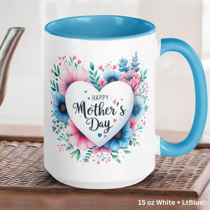 Happy Mothers Day Mug, Gifts For Mom, Mothers Day Gifts, Flower Coffee Mug - Zehnaria - MORE HOLIDAYS & SEASONS - Mugs