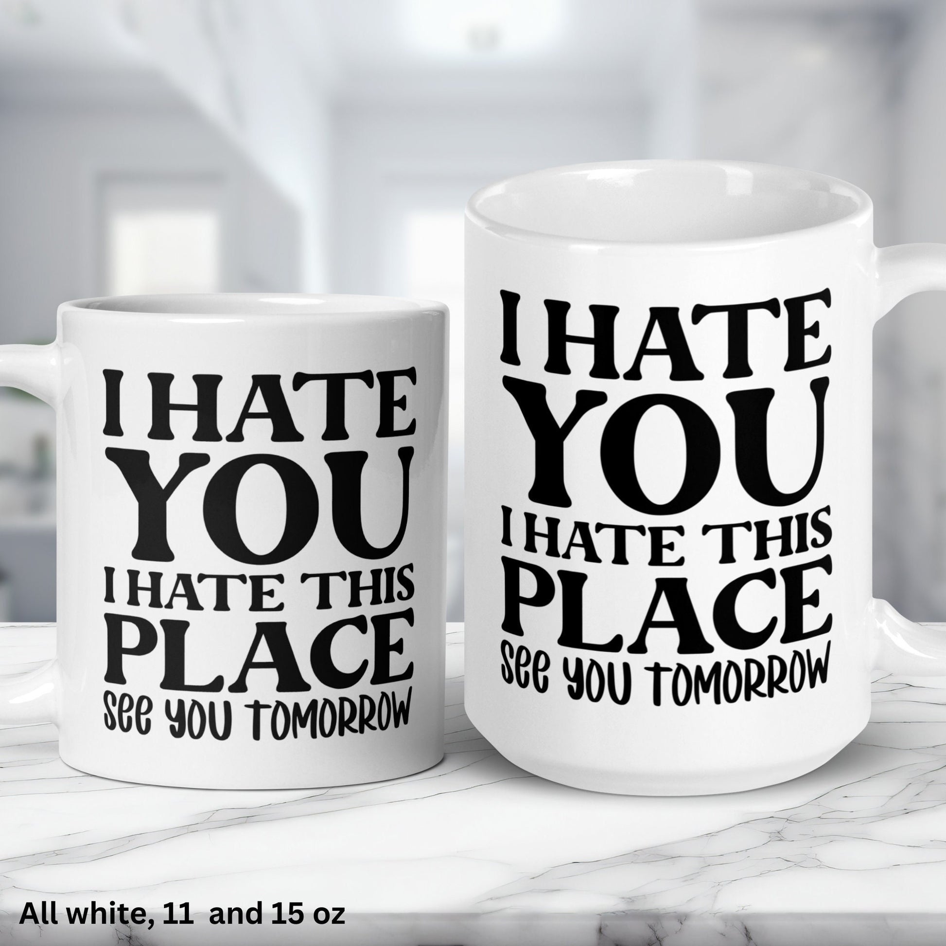 I Hate You I Hate This Place See You Tomorrow, Gym Mug, Sarcastic Gift, Work Gifts - Zehnaria - HOBBIES & TRAVEL - Mugs